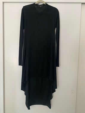 Alexander Wang long sleeve high low black knit dress Small